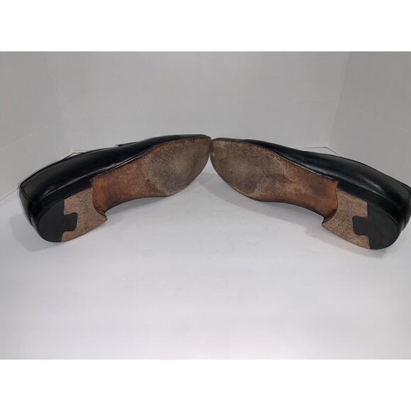 GUCCI VINTAGE GG TASSELS BLACK LEATHER MEN LOAFERS SHOES SIZE 42.5 D US - Picture 9 of 9